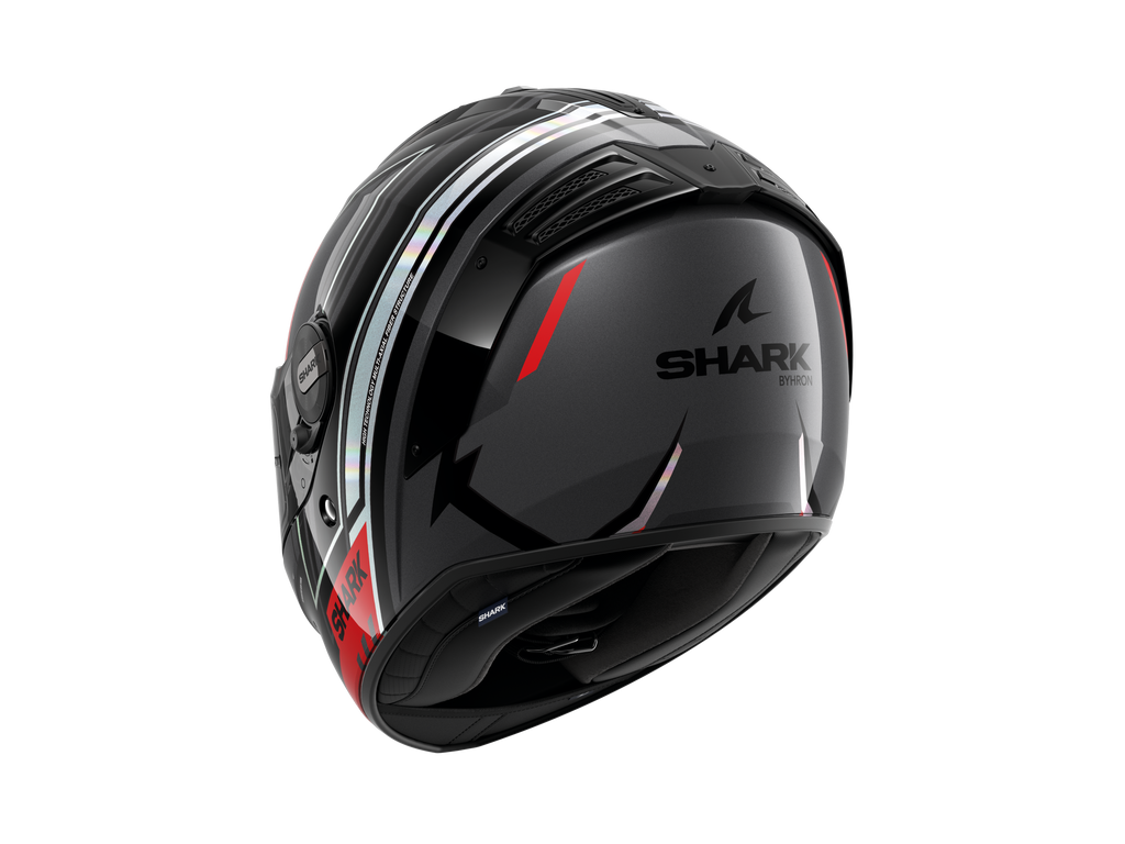 CAPACETE SHARK SPARTAN RS BYHRON PRETO/CROMADO/VERMELHO (KIR) - M -