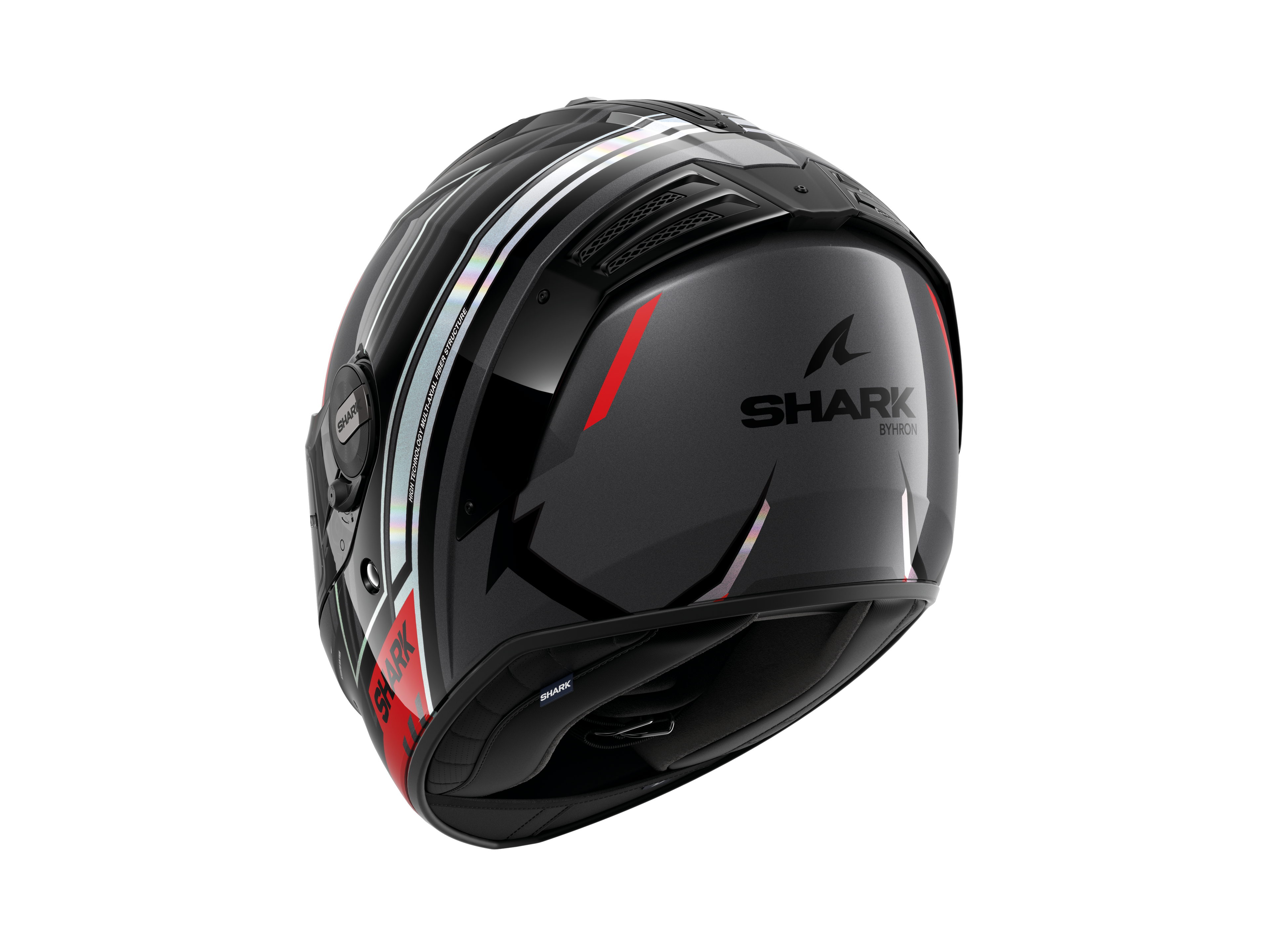 CAPACETE SHARK SPARTAN RS BYHRON PRETO/CROMADO/VERMELHO (KIR) - M -