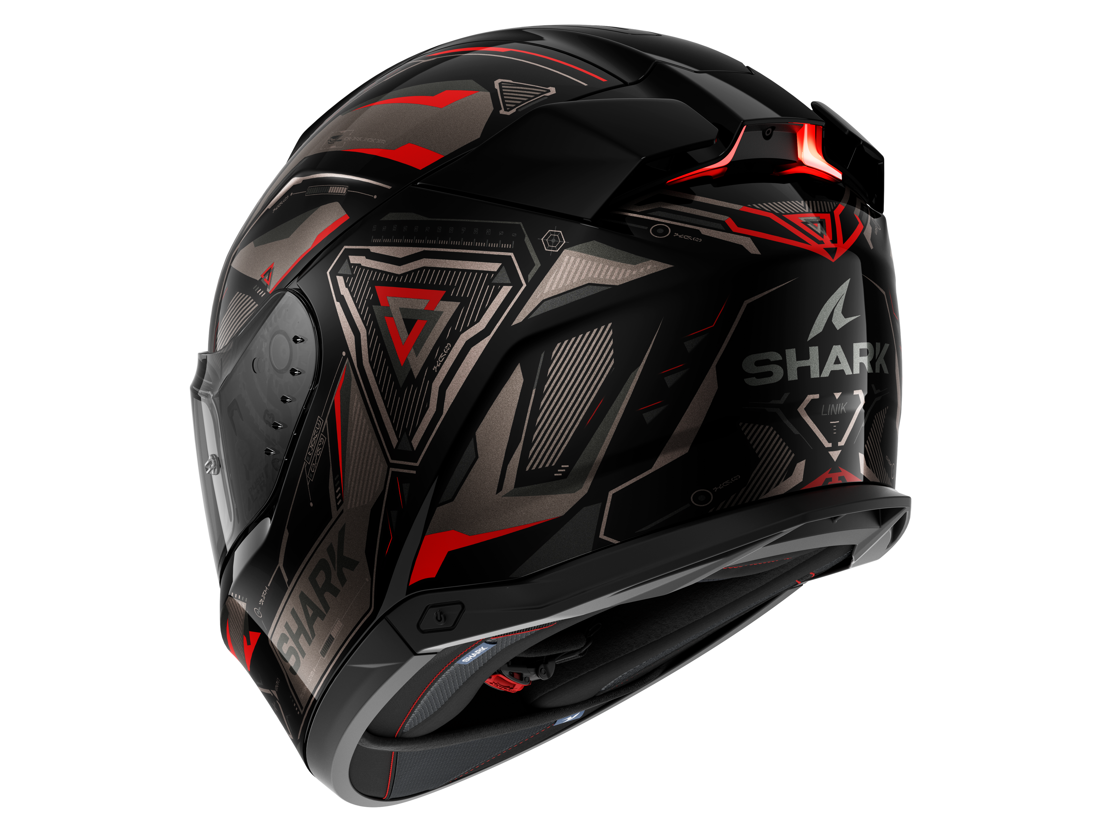 CAPACETE SHARK SKWAL i3 LINIK PRETO/ANTRACITE/VERMELHO (KAR) - S