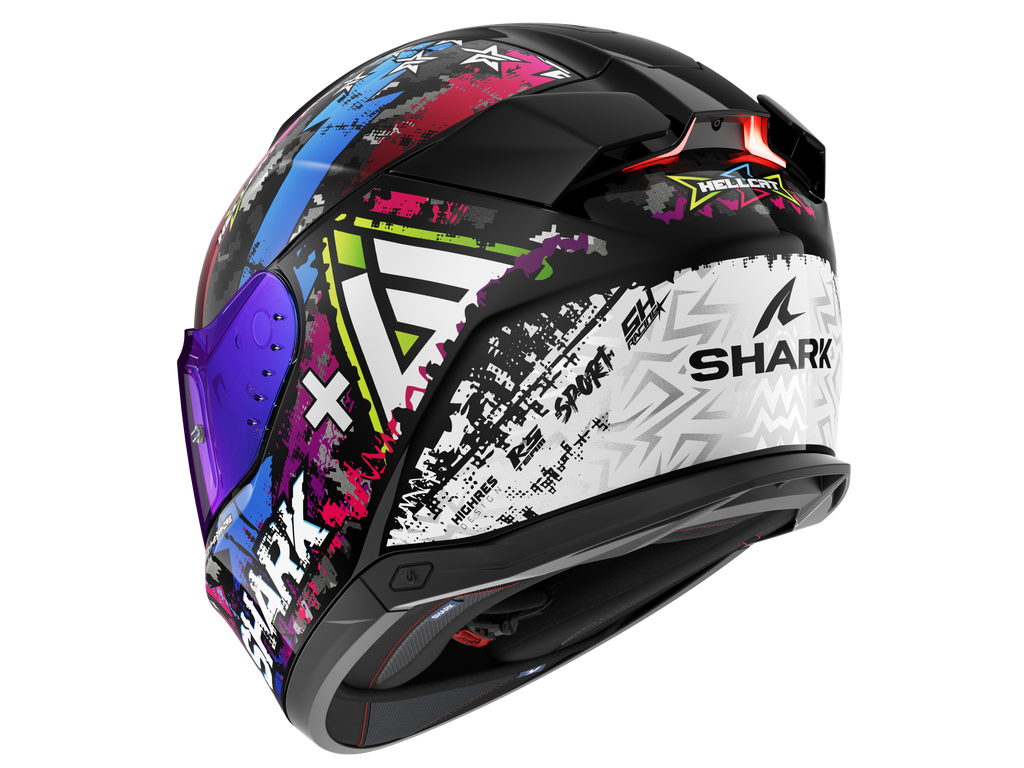 CAPACETE SHARK SKWAL i3 HELLCAT PRETO/CROMADO/AZUL (KUB) - S