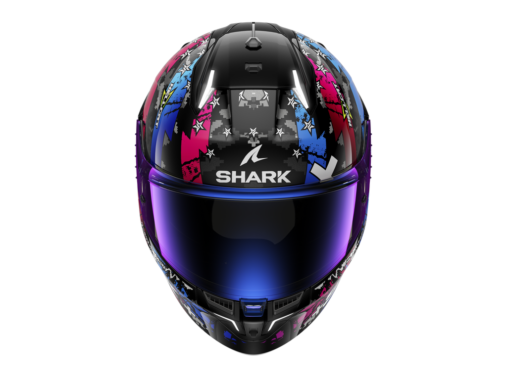 CAPACETE SHARK SKWAL i3 HELLCAT PRETO/CROMADO/AZUL (KUB) - S