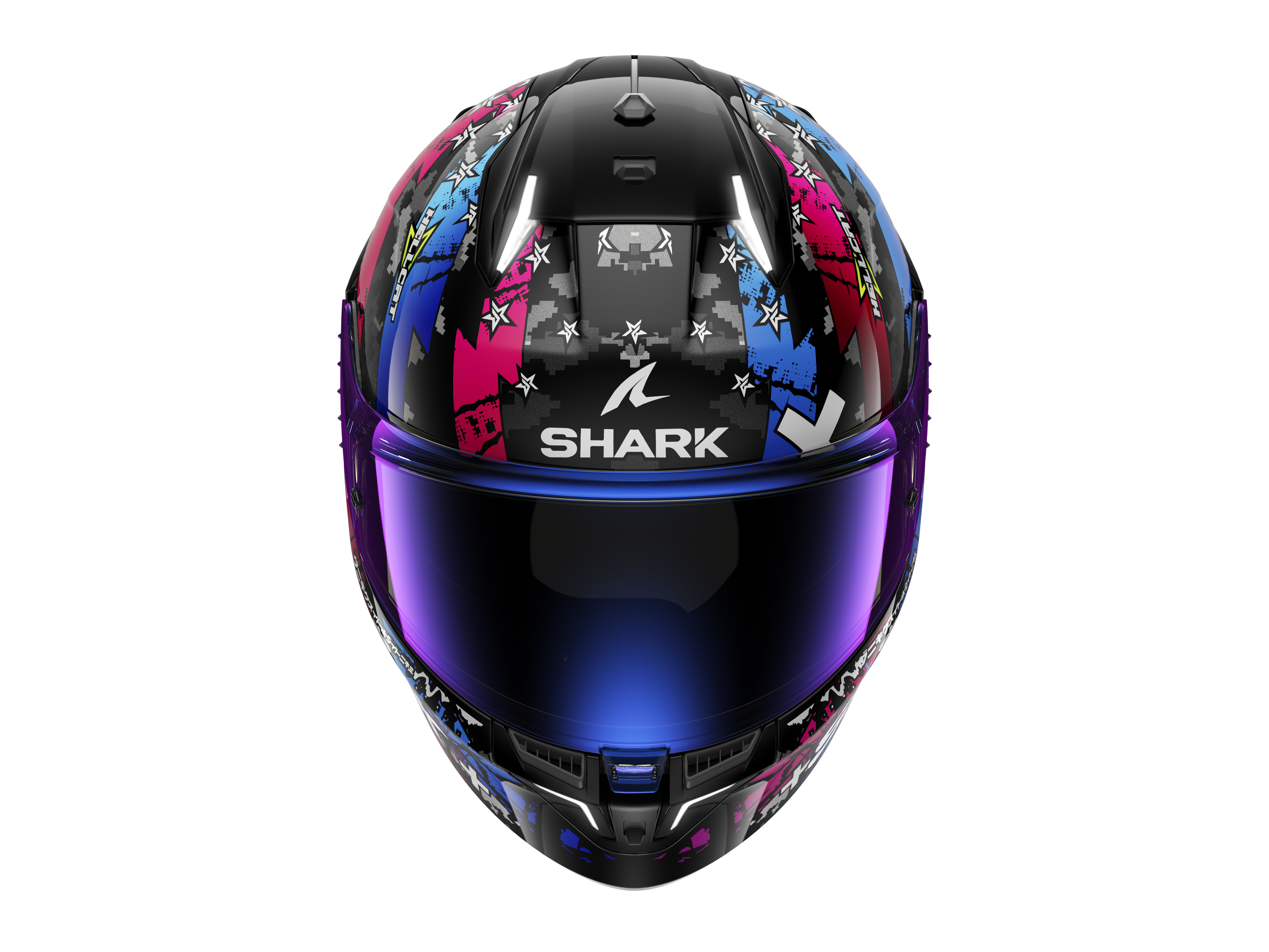 CAPACETE SHARK SKWAL i3 HELLCAT PRETO/CROMADO/AZUL (KUB) - M