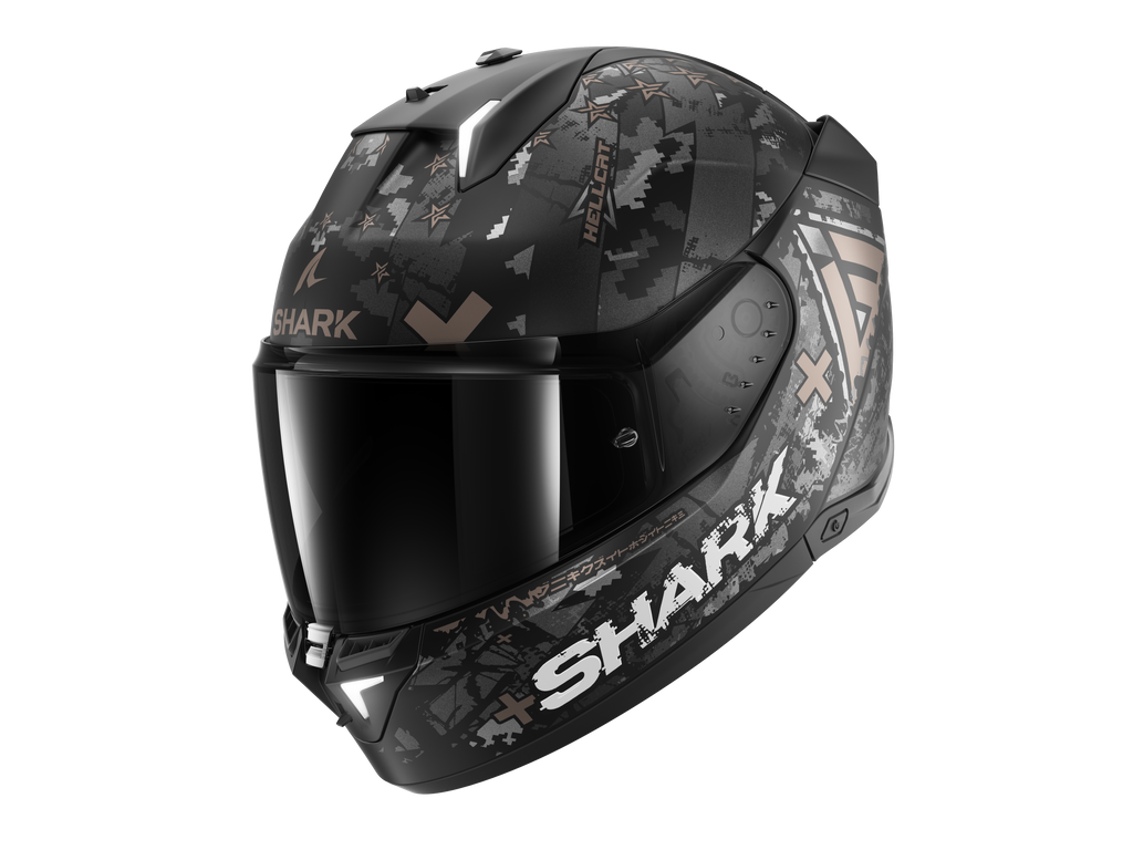 CAPACETE SHARK SKWAL i3 HELLCAT MAT PRETO/CROMADO/ANTRACITE (KUA) - L