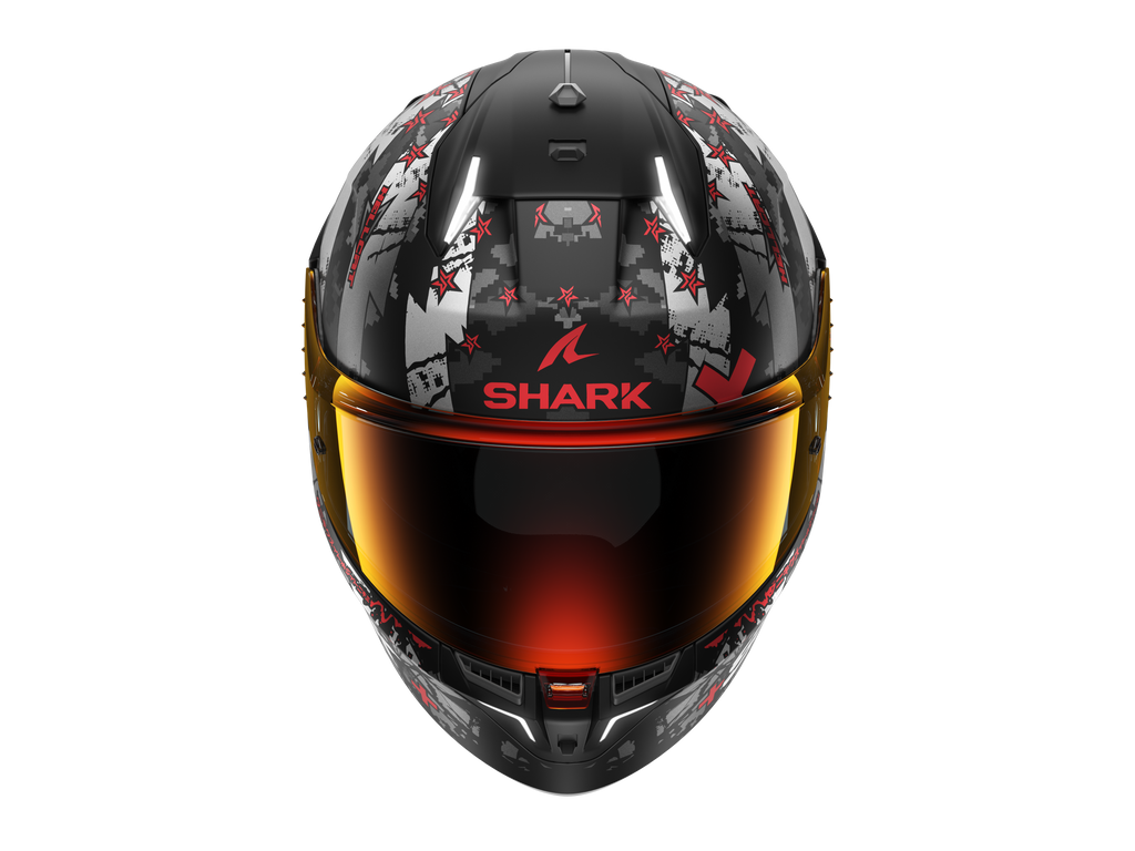 CAPACETE SHARK SKWAL i3 HELLCAT MAT PRETO/CROMADO/VERMELHO (KUR) - S
