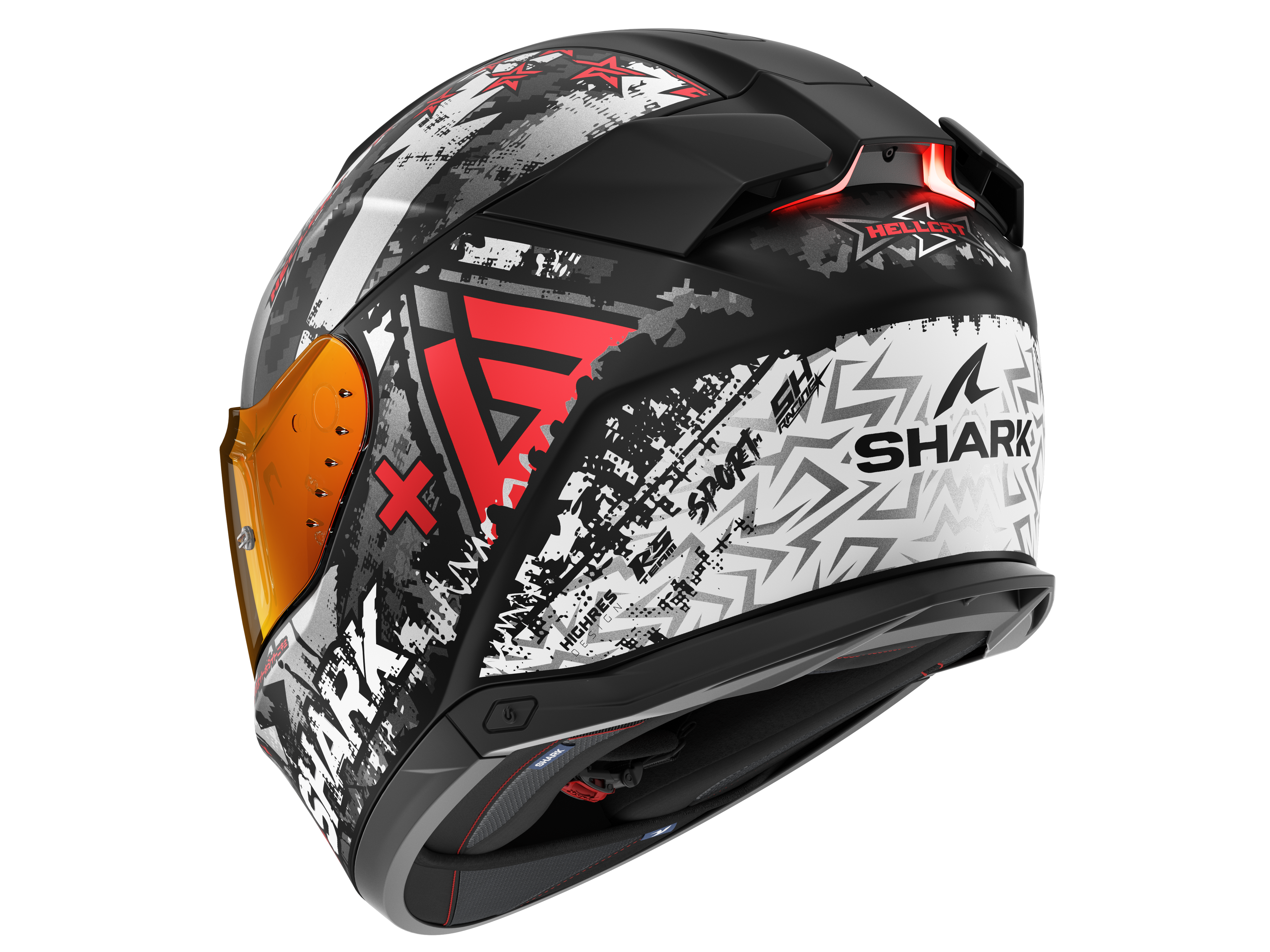CAPACETE SHARK SKWAL i3 HELLCAT MAT PRETO/CROMADO/VERMELHO (KUR) - M