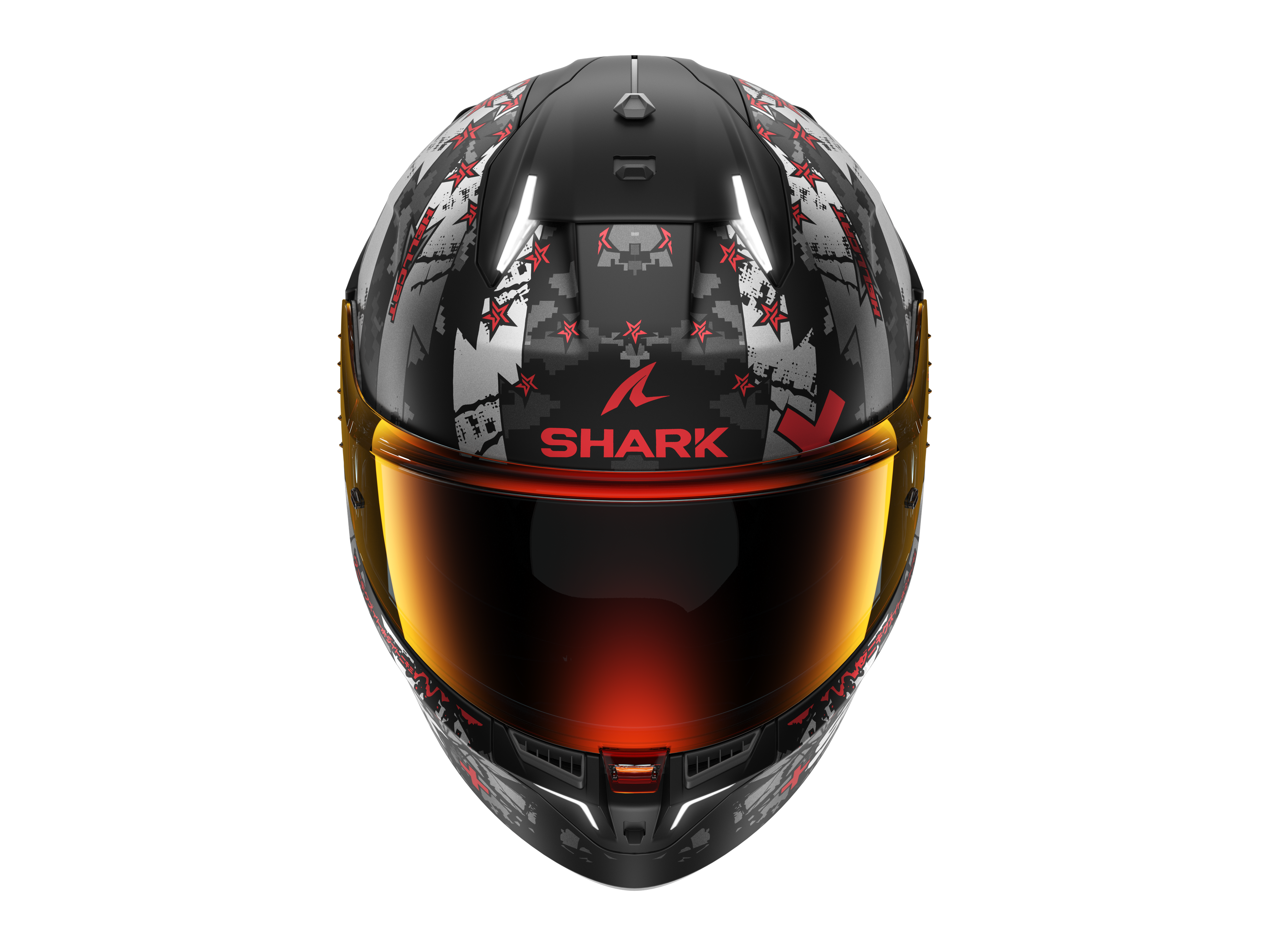 CAPACETE SHARK SKWAL i3 HELLCAT MAT PRETO/CROMADO/VERMELHO (KUR) - XL