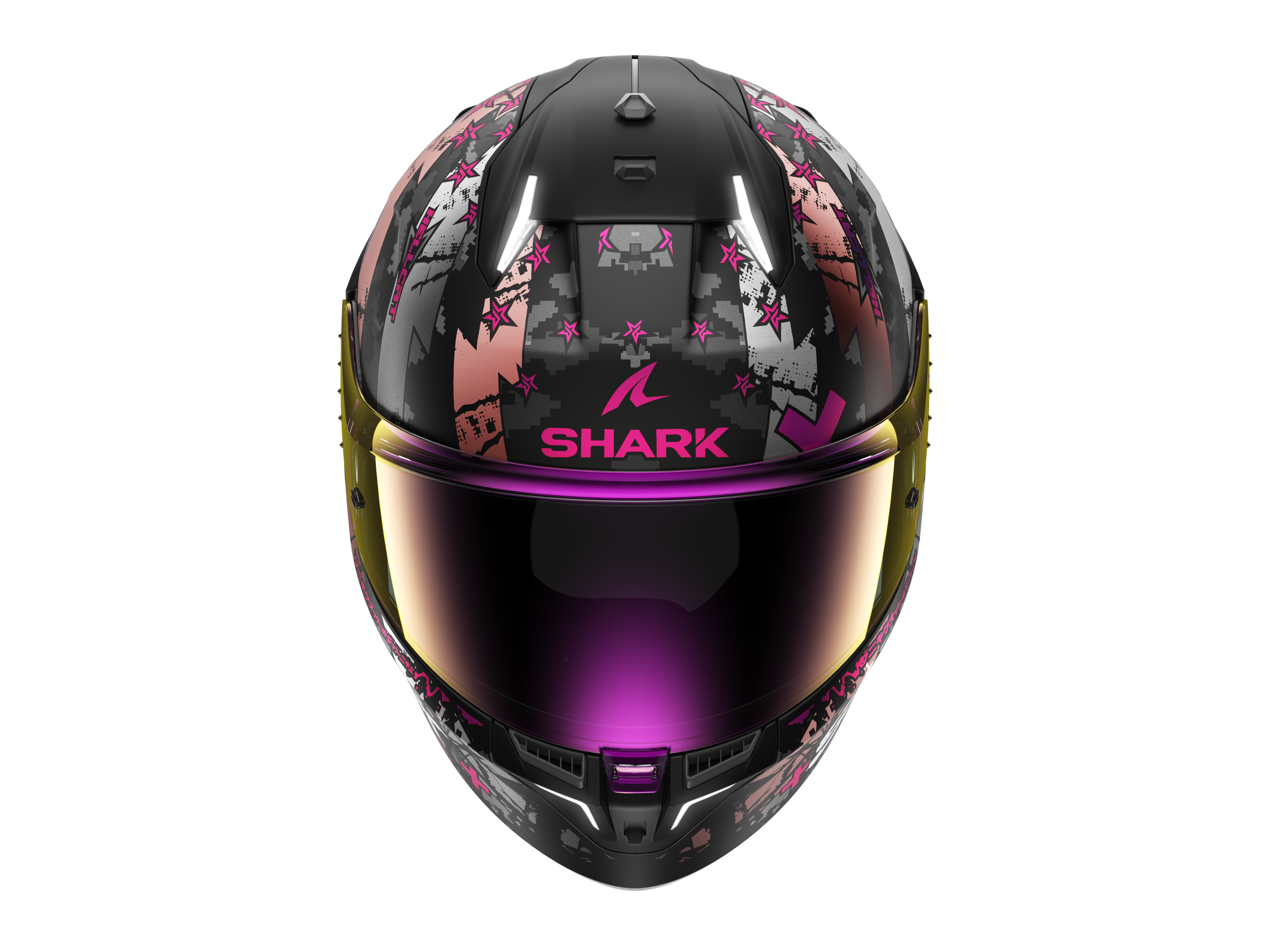 CAPACETE SHARK SKWAL i3 HELLCAT MAT PRETO/CROMADO/ROSA (KUV) - S