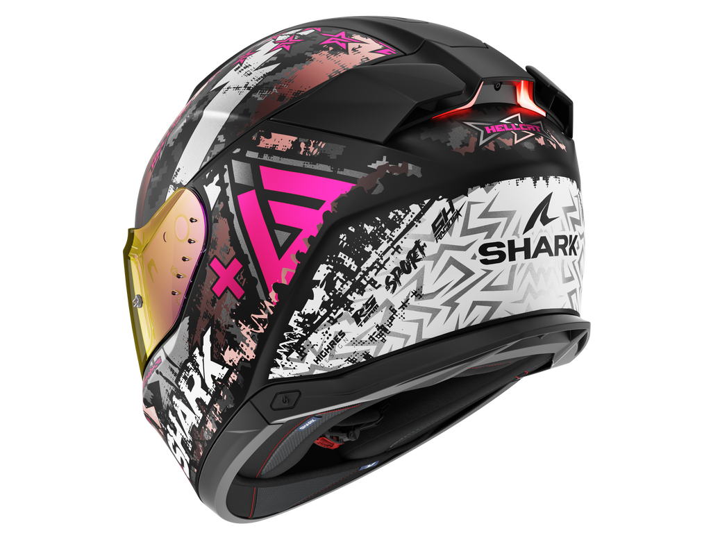 CAPACETE SHARK SKWAL i3 HELLCAT MAT PRETO/CROMADO/ROSA (KUV) - M