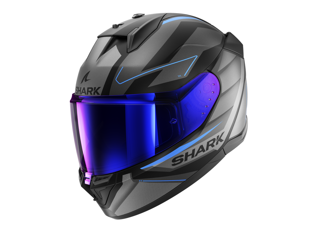 CAPACETE SHARK D-SKWAL 3 SIZLER MAT PRETO/ANTRACITE/AZUL (KAB) - XL -
