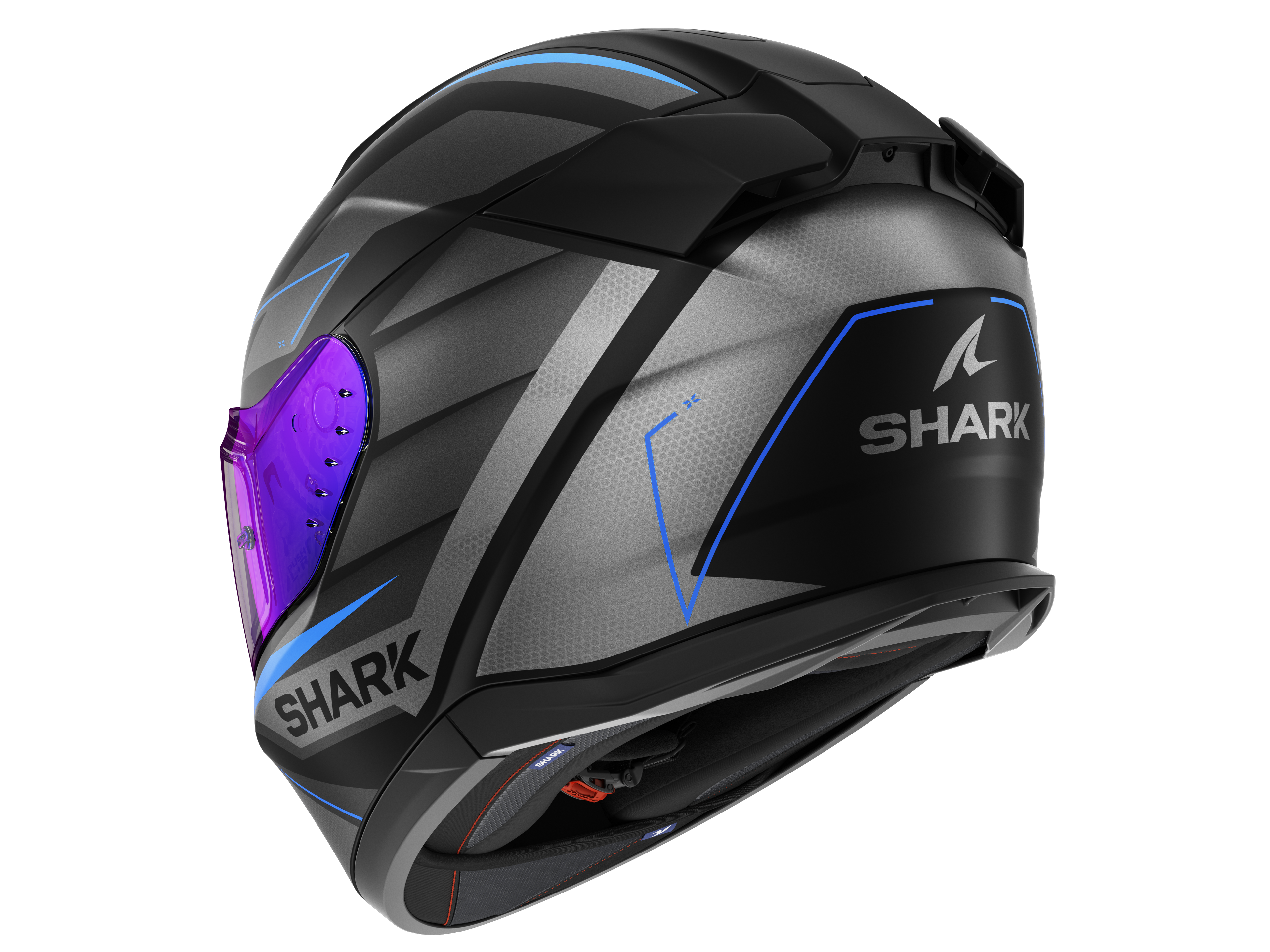 CAPACETE SHARK D-SKWAL 3 SIZLER MAT PRETO/ANTRACITE/AZUL (KAB) - XL -