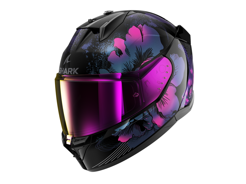 CAPACETE SHARK D-SKWAL 3 MAYFER PRETO/ROSA/BRILHANTE (KVX) - S
