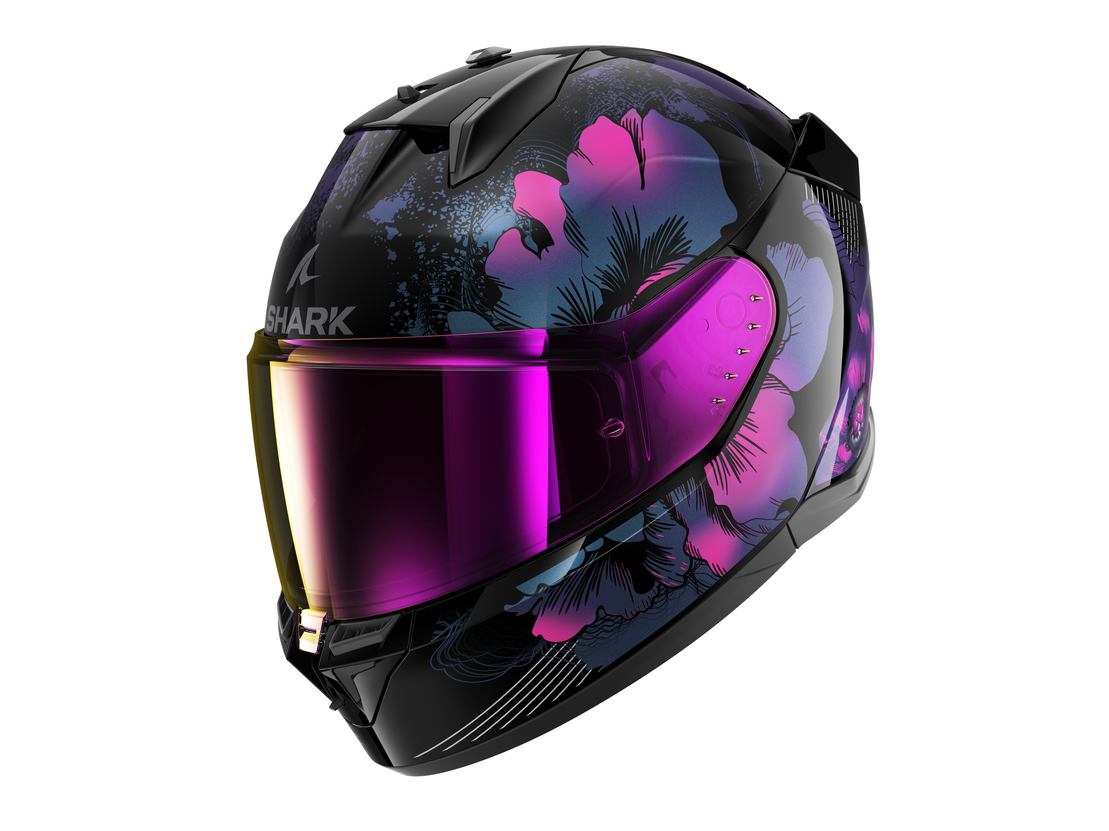 CAPACETE SHARK D-SKWAL 3 MAYFER PRETO/ROSA/BRILHANTE (KVX) - M