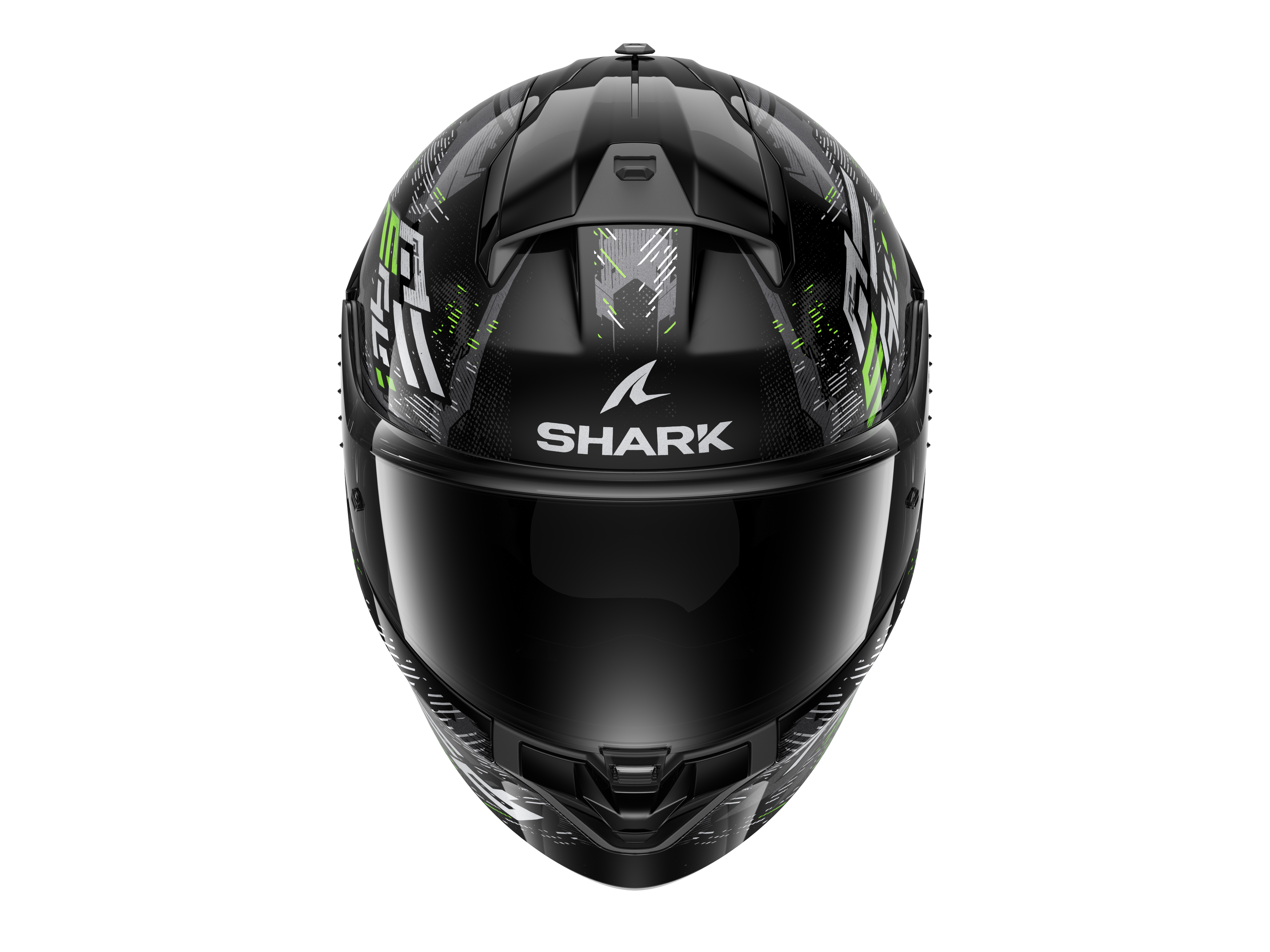 CAPACETE SHARK RIDILL 2 MOLOKAI PRETO/PRATA/VERDE (KSG) - M -