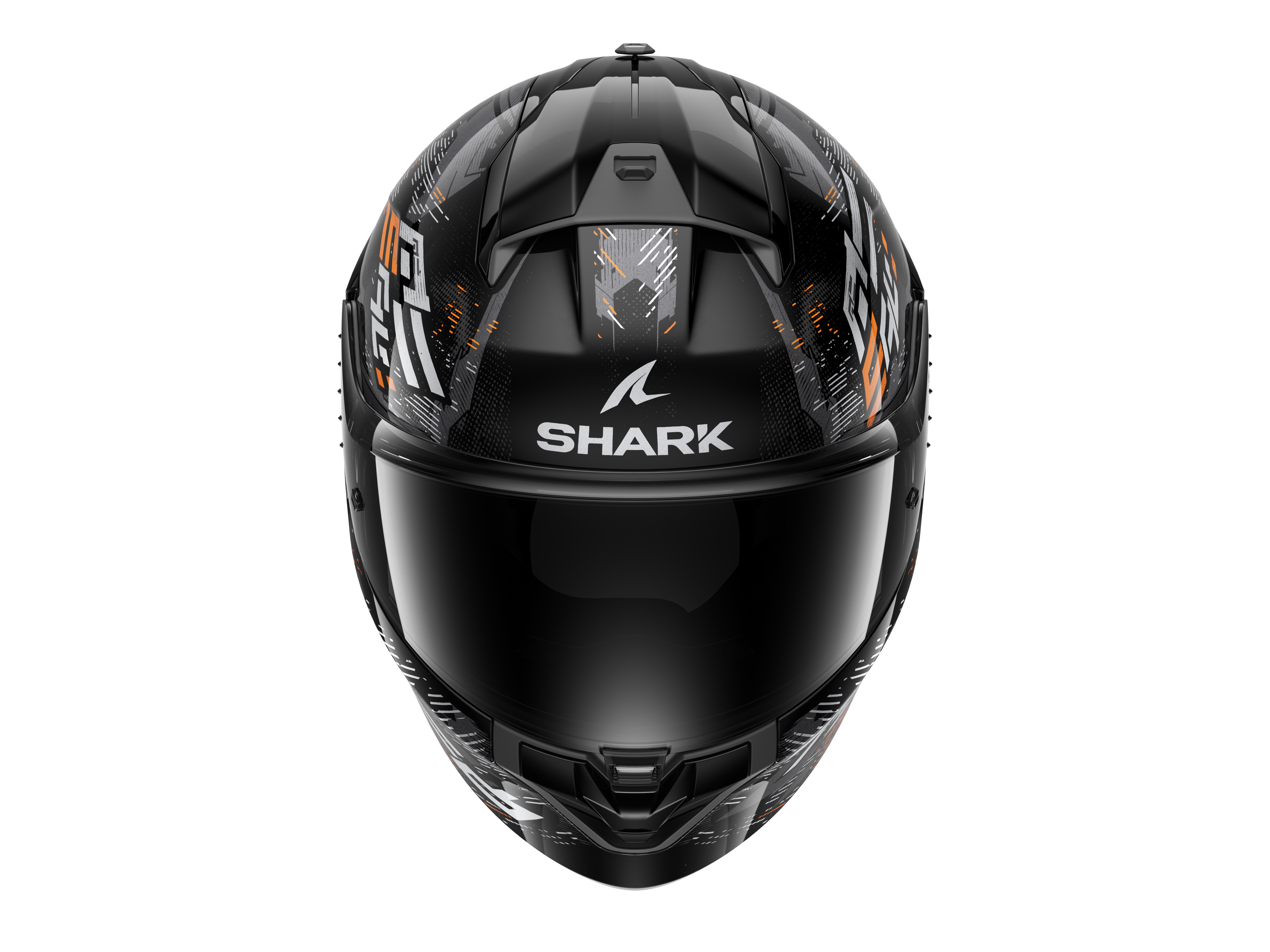 CAPACETE SHARK RIDILL 2 MOLOKAI PRETO/PRATA/LARANJA (KSO) - M -
