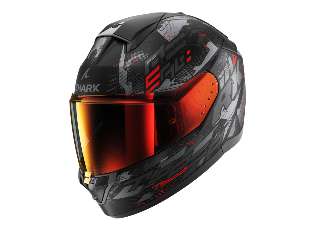 CAPACETE SHARK RIDILL 2 MOLOKAI PRETO/ANTRACITE/VERMELHO (KAR) - M