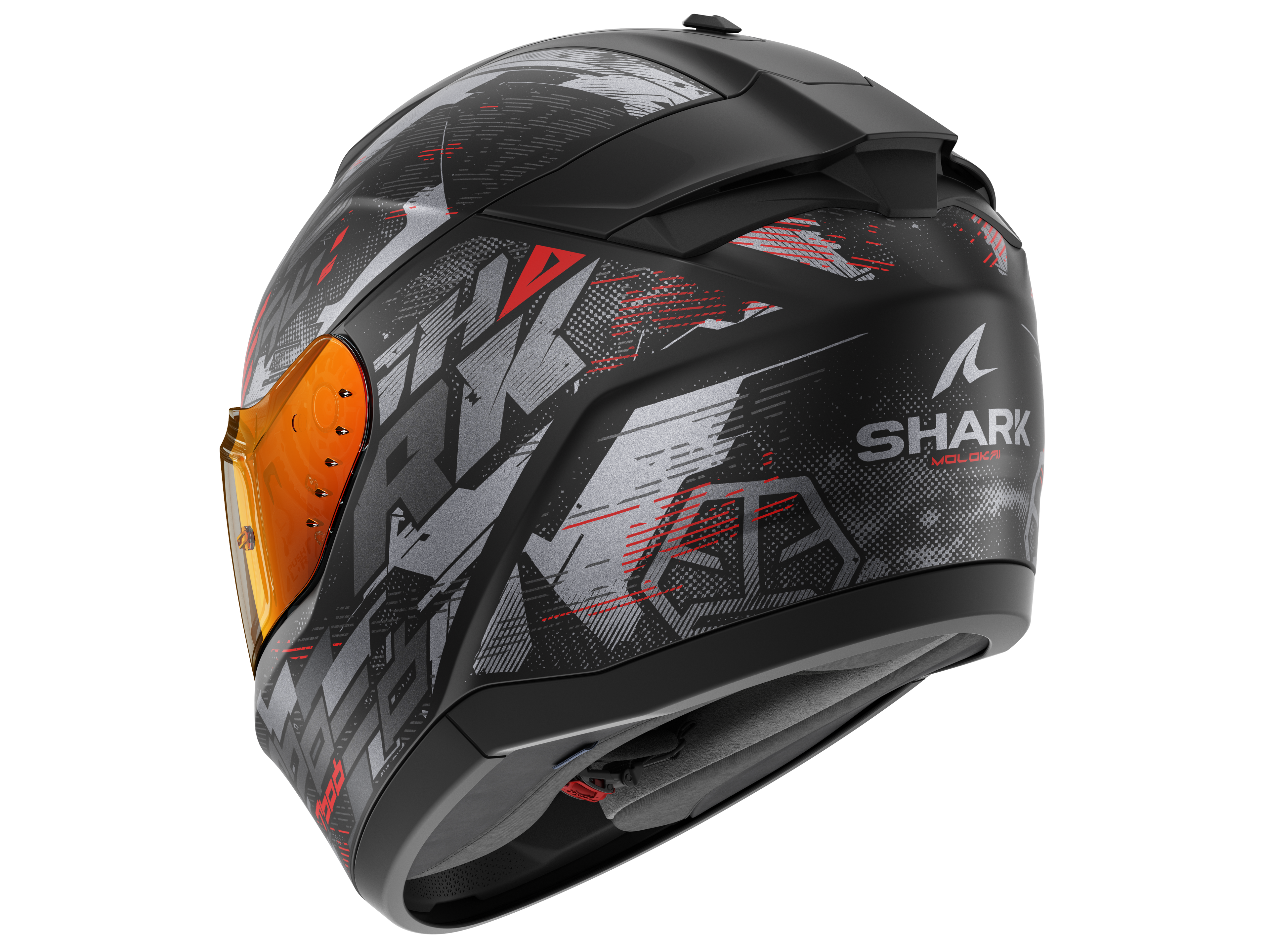 CAPACETE SHARK RIDILL 2 MOLOKAI PRETO/ANTRACITE/VERMELHO (KAR) - L