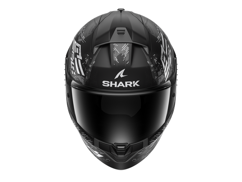 CAPACETE SHARK RIDILL 2 MOLOKAI PRETO/BRANCO/PRATA (KWS) - M -
