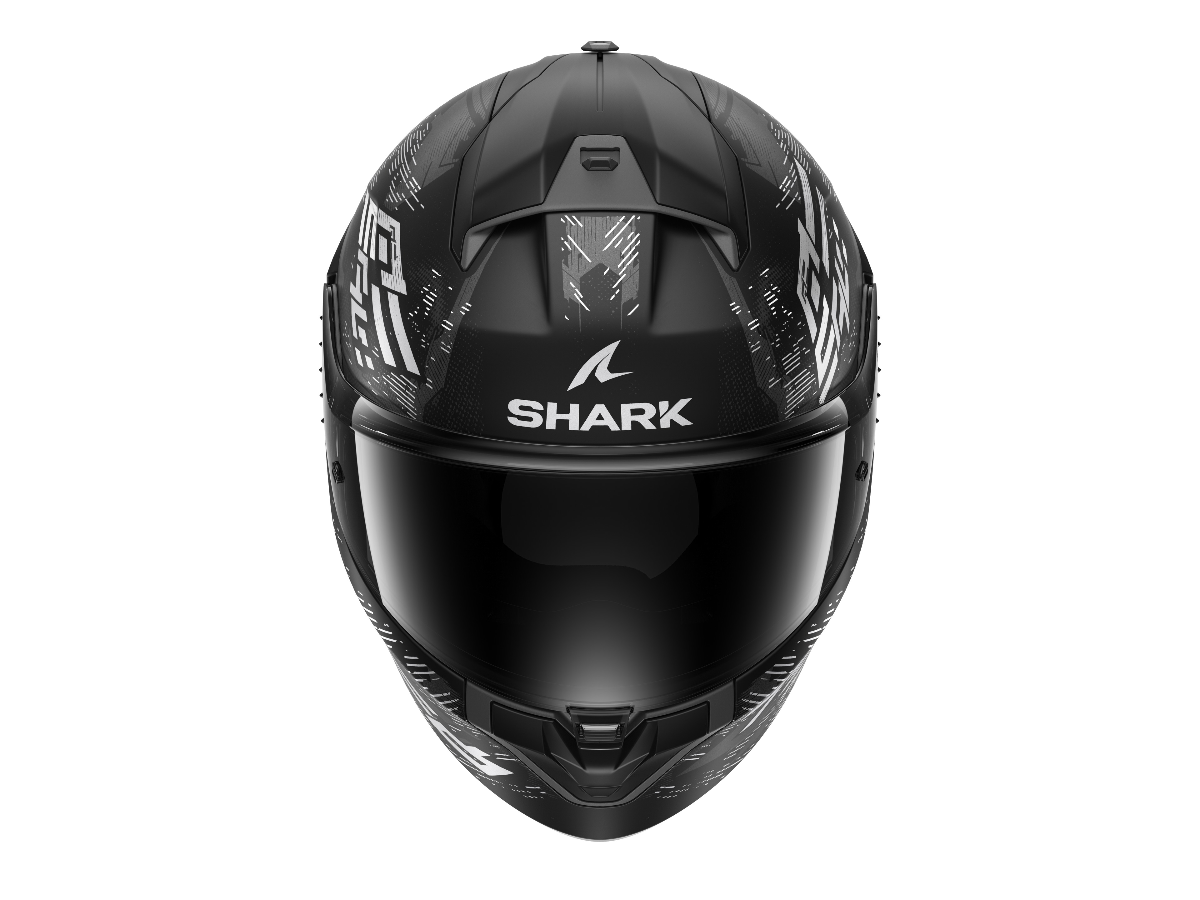 CAPACETE SHARK RIDILL 2 MOLOKAI PRETO/BRANCO/PRATA (KWS) - M -