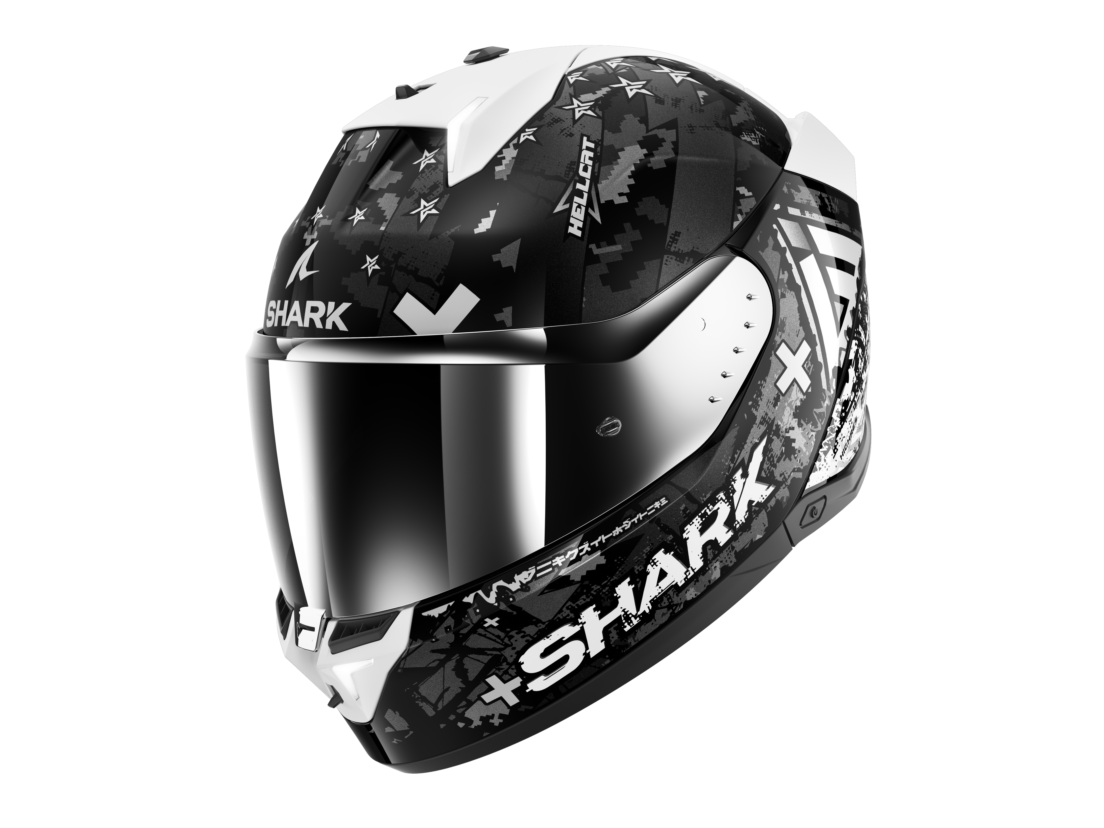 CAPACETE SHARK SKWAL i3 HELLCAT PRETO/CROMADO/CINZA (KUS) - XL -