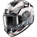 CAPACETE SHARK RIDILL 2 TLD MATRIX BRANCO/PRATA/VERMELHO (WSR) - M -