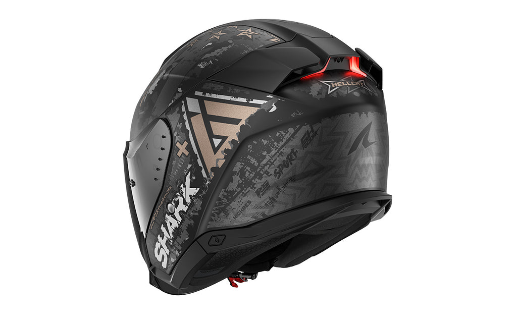 CAPACETE SHARK SKWAL i3 JET HELLCAT MAT PRETO/CROMADO/ANTRACITE (KUA) - M -