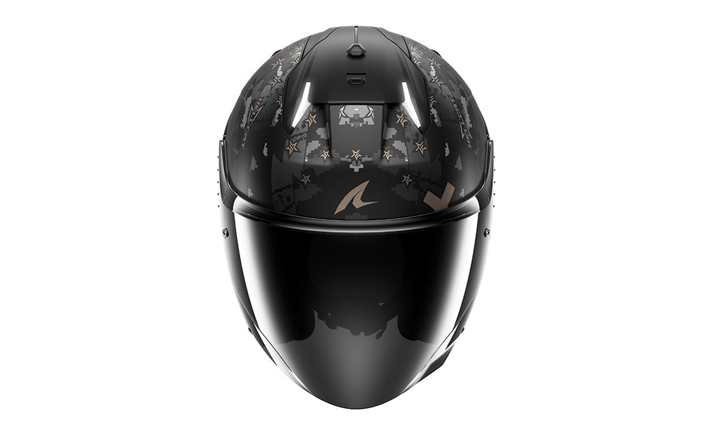 CAPACETE SHARK SKWAL i3 JET HELLCAT MAT PRETO/CROMADO/ANTRACITE (KUA) - M -