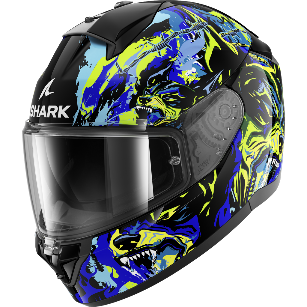 CAPACETE SHARK RIDILL 2 RAGING BEAST PRETO/AZUL/VERDE (KBG) - XL -