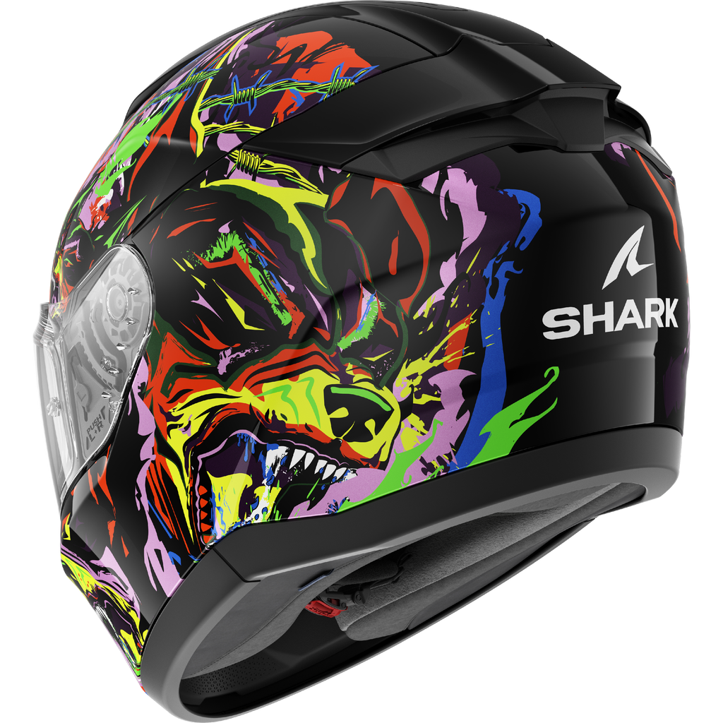 CAPACETE SHARK RIDILL 2 RAGING BEAST PRETO/ROSA/AMARELO (KVY) - S -
