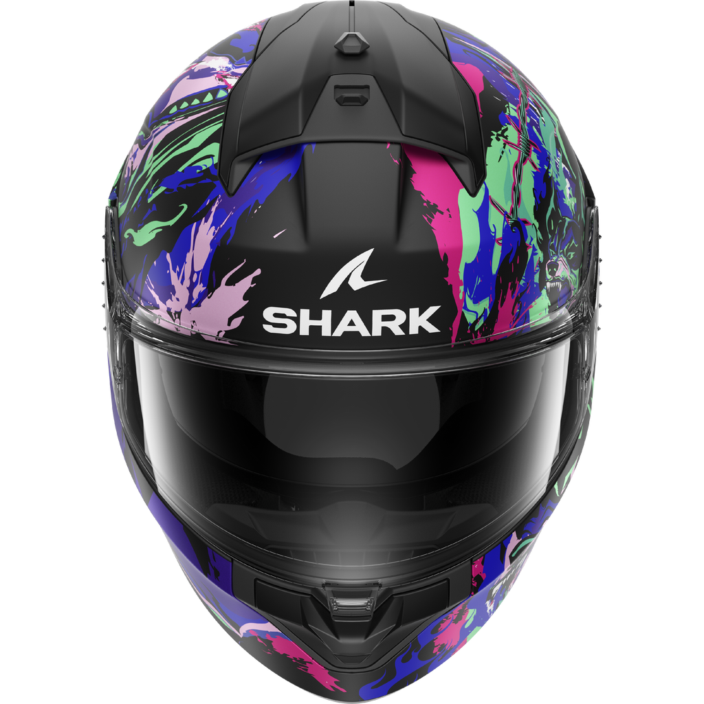 CAPACETE SHARK RIDILL 2 RAGING BEAST MAT PRETO/ROSA/VERDE (KVG) - L -