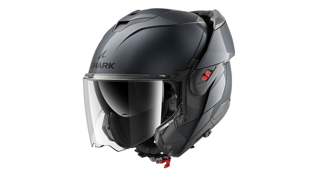 CAPACETE SHARK OXO BLANK CINZA ESCURO (A05) - M -