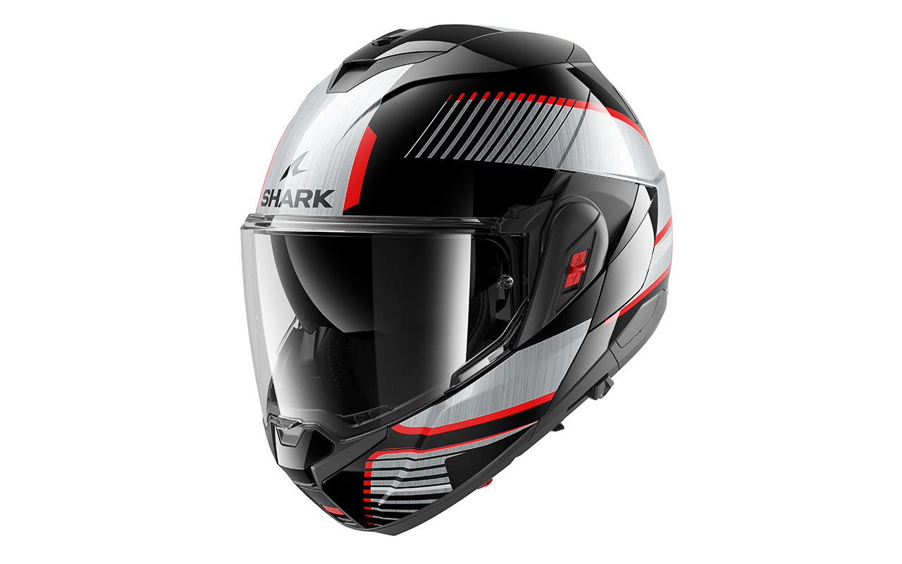 CAPACETE SHARK OXO SIKTER PRETO/CROMADO/CINZA (KUS) - M