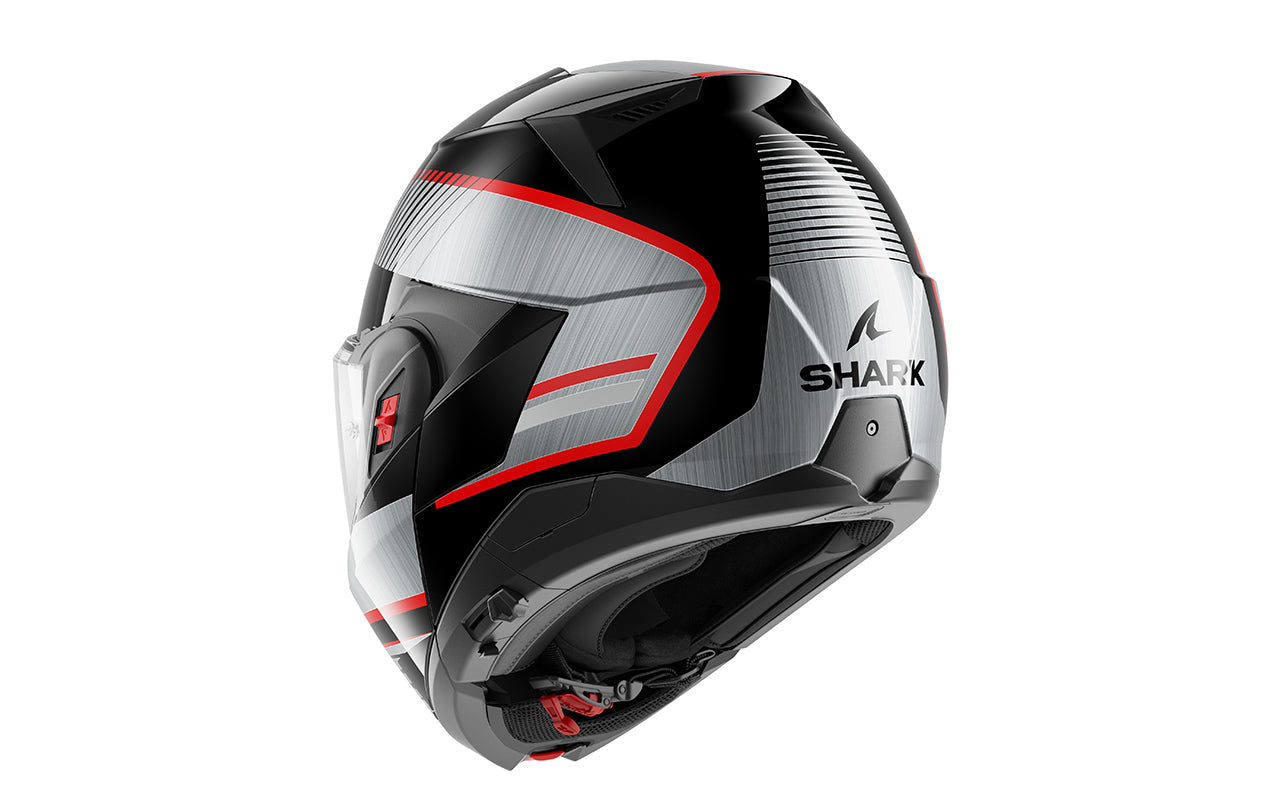 CAPACETE SHARK OXO SIKTER PRETO/CROMADO/CINZA (KUS) - M