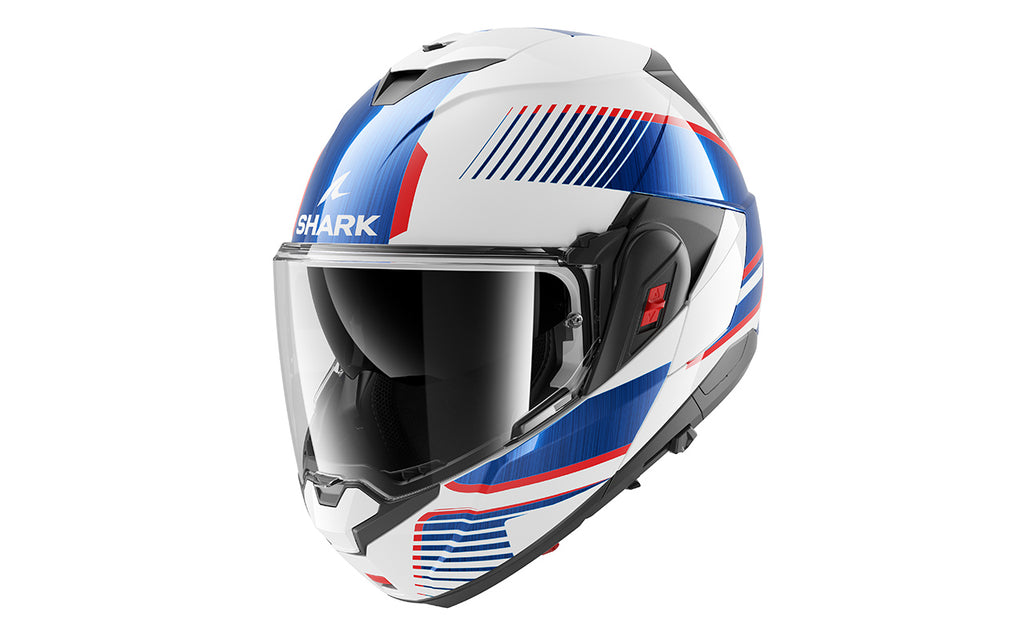 CAPACETE SHARK OXO SIKTER BRANCO/CROMADO/AZUL (WUB) - M