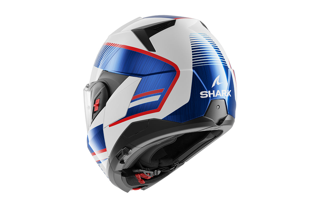 CAPACETE SHARK OXO SIKTER BRANCO/CROMADO/AZUL (WUB) - M