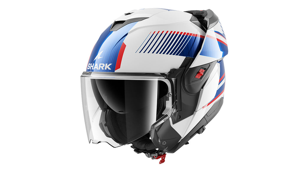 CAPACETE SHARK OXO SIKTER BRANCO/CROMADO/AZUL (WUB) - M