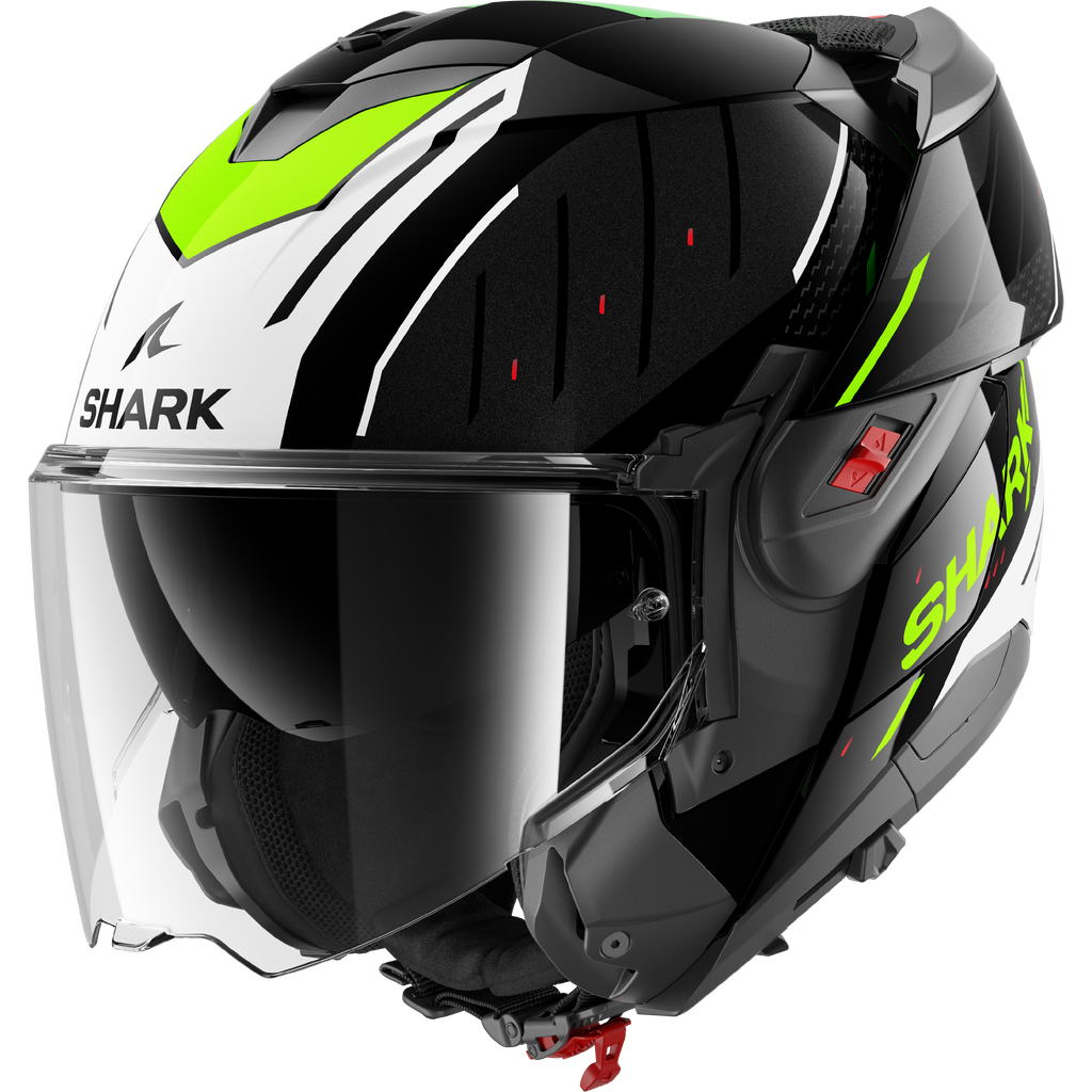 CAPACETE SHARK OXO RYDGER PRETO/BRANCO/AMARELO (KWY) - M -