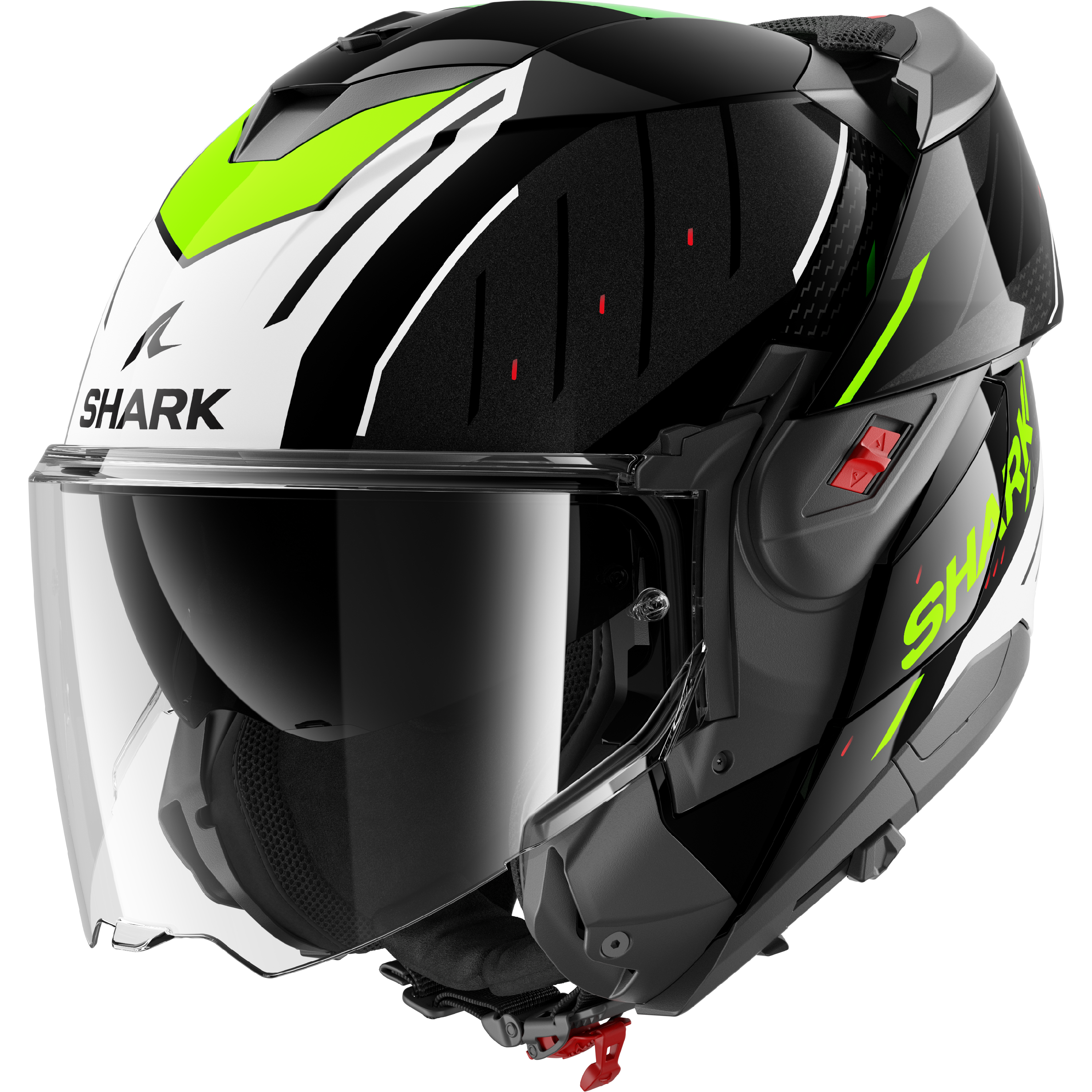 CAPACETE SHARK OXO RYDGER PRETO/BRANCO/AMARELO (KWY) - M -