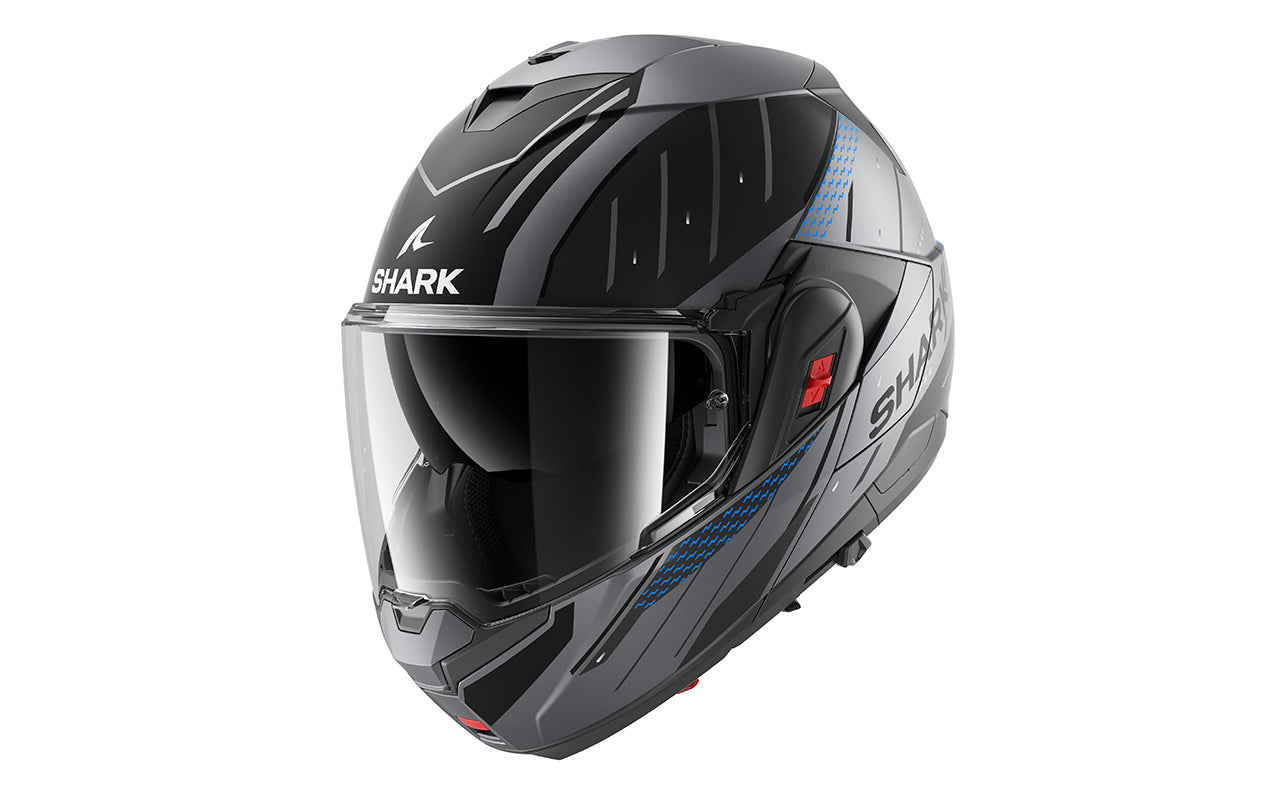 CAPACETE SHARK OXO RYDGER MAT ANTRACITE/AZUL/PRETO (ABK) - L