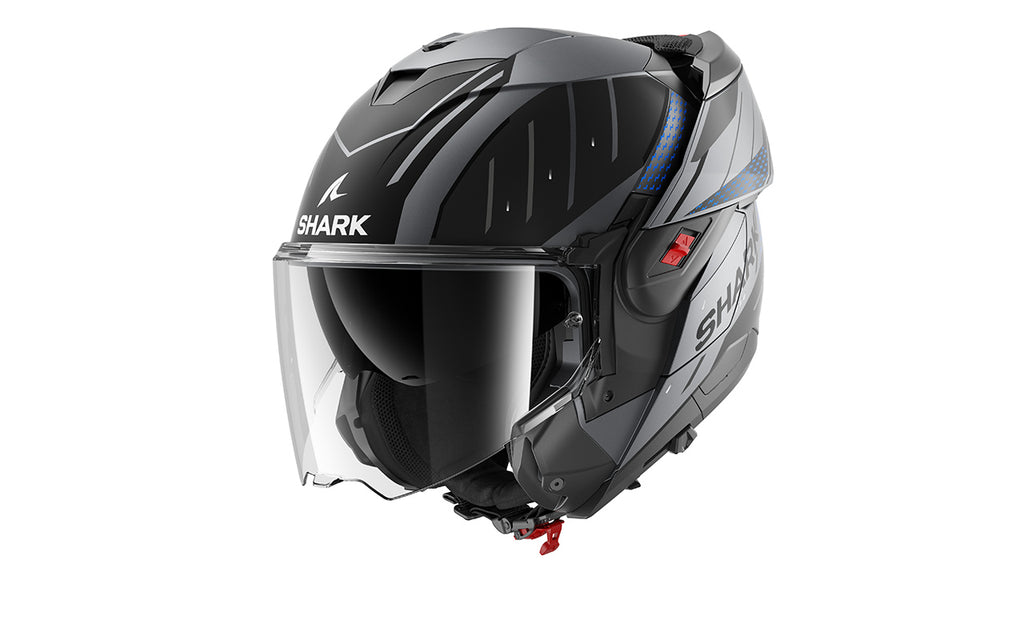 CAPACETE SHARK OXO RYDGER MAT ANTRACITE/AZUL/PRETO (ABK) - L