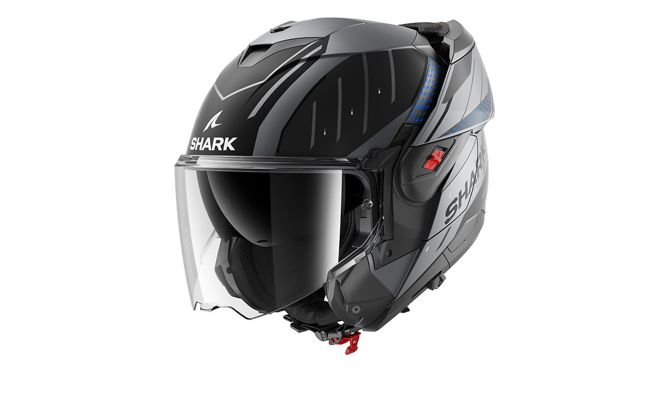 CAPACETE SHARK OXO RYDGER MAT ANTRACITE/AZUL/PRETO (ABK) - L