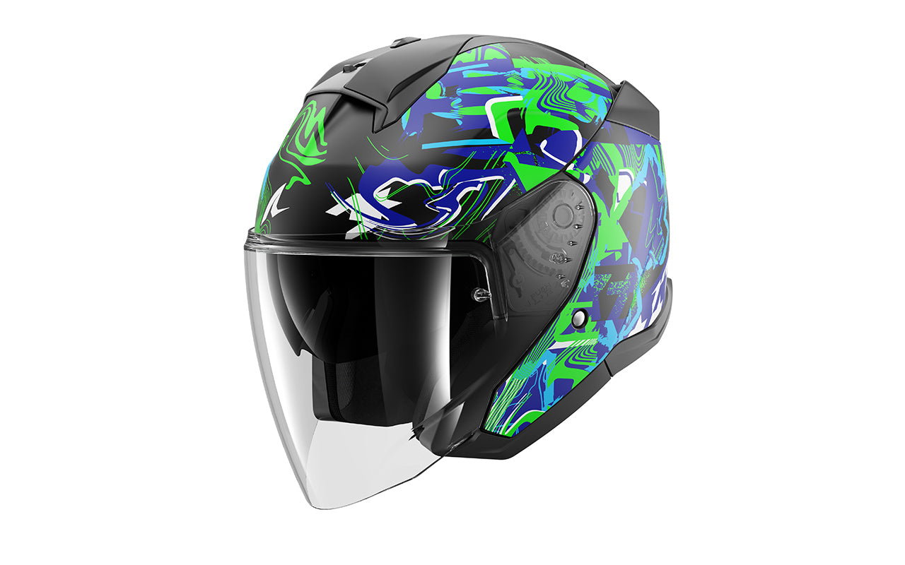CAP SHARK SKWAL JET PRANZ MAT PRETO/VERDE/AZUL (KGB) - M -