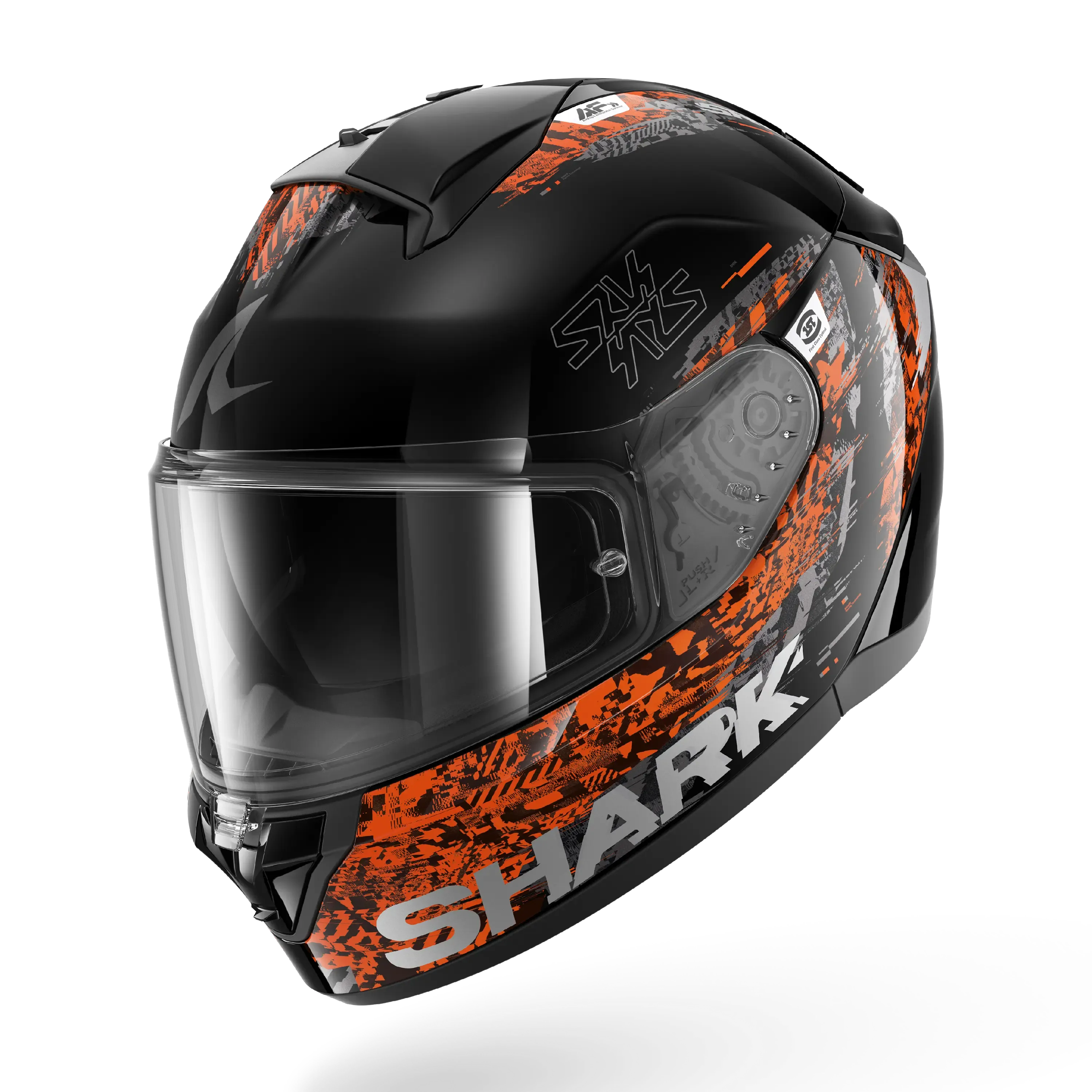 CAPACETE SHARK RIDILL 2 SPEED-VIB PRETO/ANTRACITE/LARANJA (KAO) - L