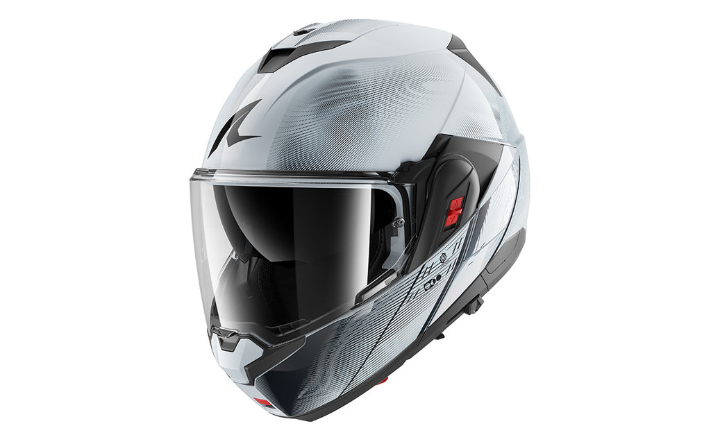 CAPACETE SHARK OXO SPEED-TECH PRATA/BRANCO/PRETO (SWK) - M