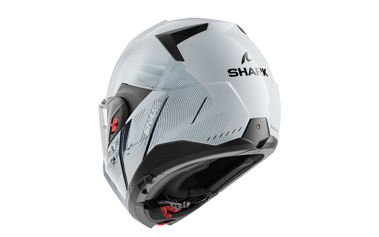 CAPACETE SHARK OXO SPEED-TECH PRATA/BRANCO/PRETO (SWK) - M