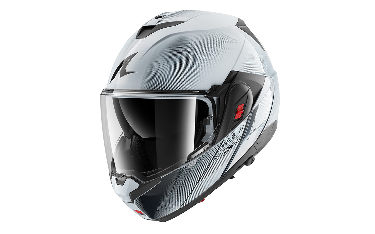 CAPACETE SHARK OXO SPEED-TECH PRATA/BRANCO/PRETO (SWK) - L