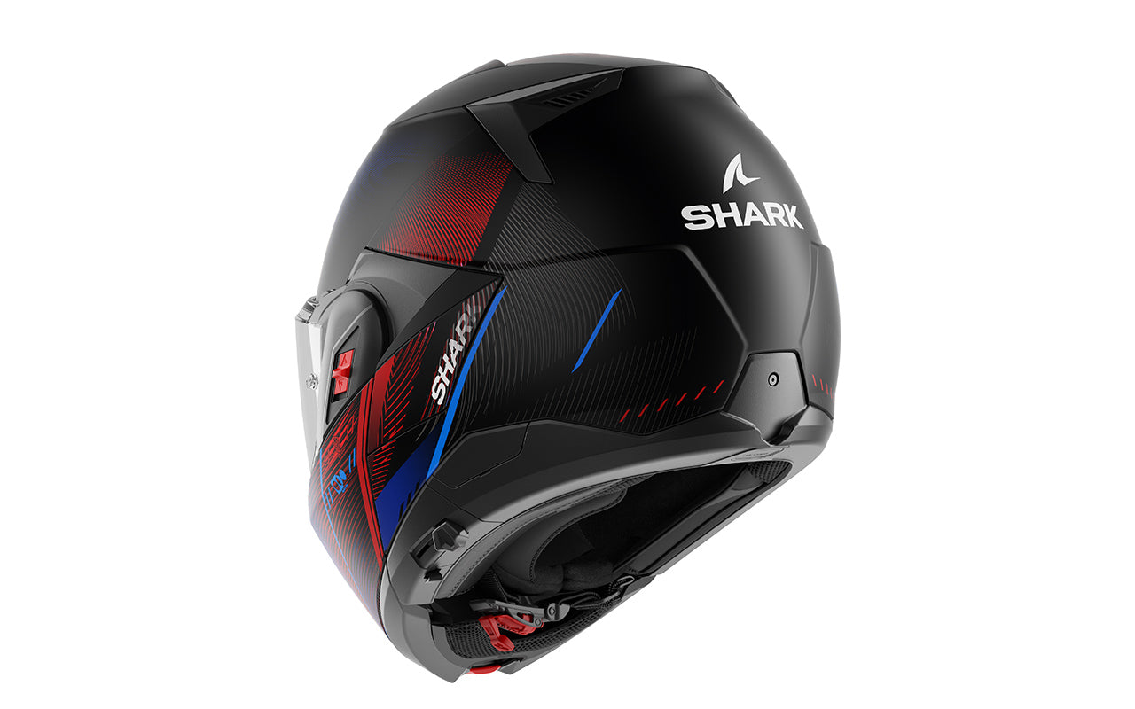 CAPACETE SHARK OXO SPEED-TECH MAT PRETO/AZUL/VERMELHO (KBR) - M