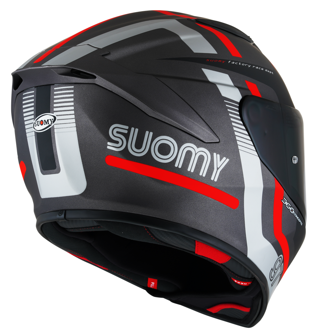 CAPACETE SUOMY TRACK-1 NINETY SEVEN MAT GUNMETAL/VERMELHO /E06 - M