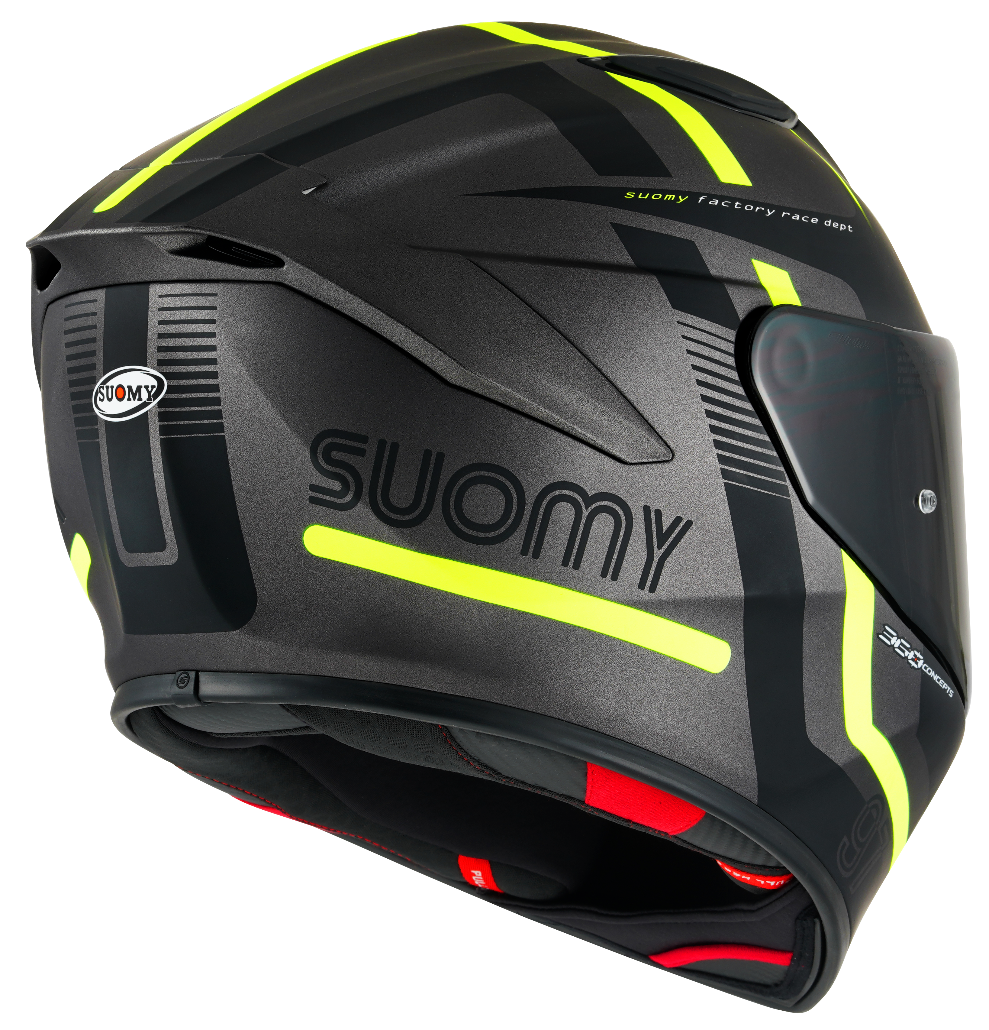 CAPACETE SUOMY TRACK-1 NINETY SEVEN MAT GUNMETAL/AMARELO /E06 - M