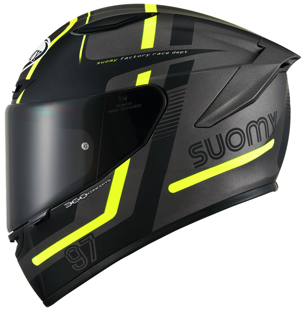 CAPACETE SUOMY TRACK-1 NINETY SEVEN MAT GUNMETAL/AMARELO /E06 - XL