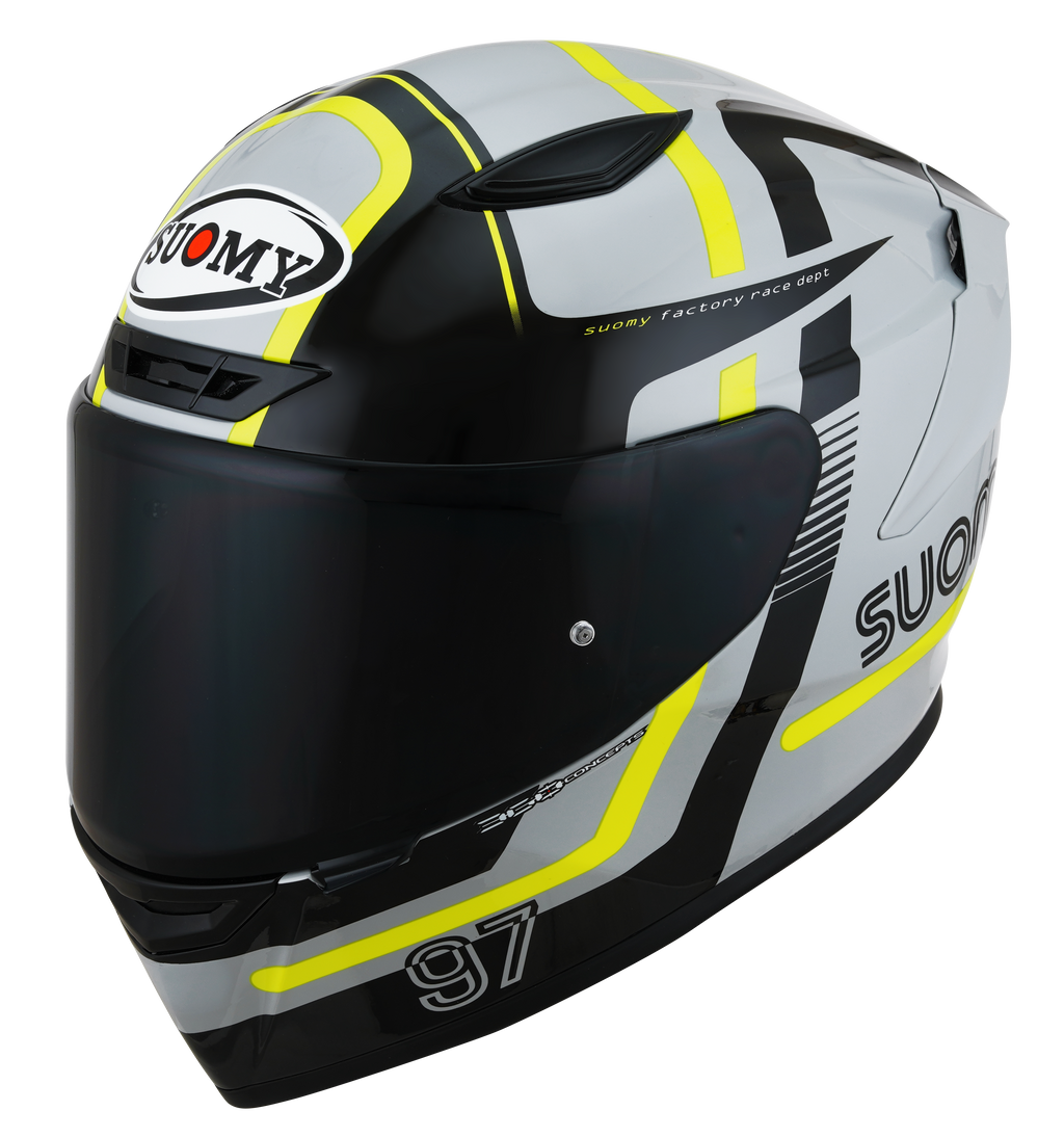 CAPACETE SUOMY TRACK-1 NINETY SEVEN CINZA/AMARELO /E06 - M